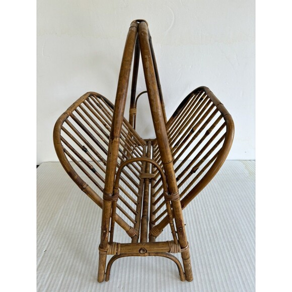 Vintage Boho Chic MCM Bamboo Magazine Holder/Rack Foldable - Picture 4 of 14